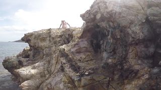 At the Naturist Beach, a Stranger Offers to Fuck me before his Wife comes back and Surprises us - 1 image