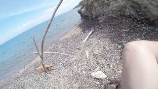 At the Naturist Beach, a Stranger Offers to Fuck me before his Wife comes back and Surprises us - 13 image