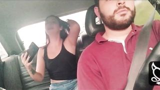 She Masturbates in my Uber Car while I take her to her Boyfriend