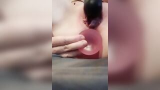 Horny MILF squirts using toy wand and dildo - 13 image