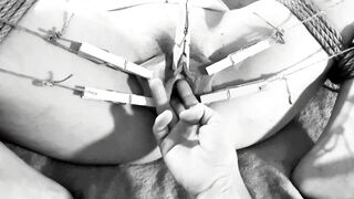 Kinktober day 7: CLAMPS KINK - Uncontrollable nonstop orgasm tied up and clamped! - 11 image