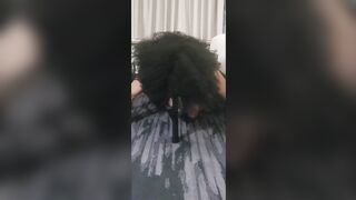 Gross Slut Licks Her Squirt From Carpet, Fucks Ironing Board, Spits Up On Tits and Pussy - 10 image