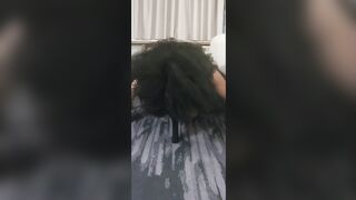 Gross Slut Licks Her Squirt From Carpet, Fucks Ironing Board, Spits Up On Tits and Pussy - 11 image