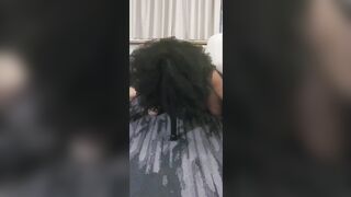 Gross Slut Licks Her Squirt From Carpet, Fucks Ironing Board, Spits Up On Tits and Pussy - 13 image