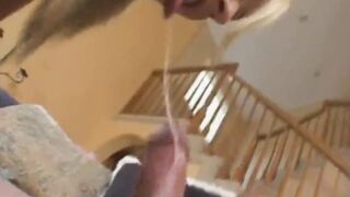 BEAUTIFUL BLONDE LOVES JUICY SUCKING DICK AND FUCKING IN THE ASS, SPLASHING AND DROP - 4 image
