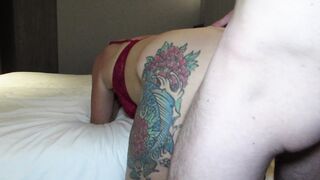 She sucks and fucks me in hotel - MILF taking cock, wet pussy, moaning, amateur, London - 11 image