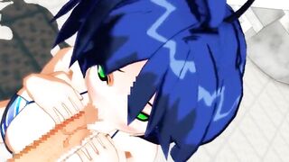 MMD R18 Orichara Wentos Pacifier Ice Blow Suck hard until cum 3D Hentai - 15 image