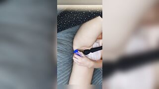 Petite Girl in Knee High Socks Fucks her Creamy Cum Filled Pussy to a Grool Gushing Finish - 12 image