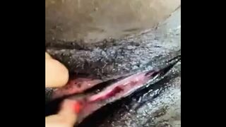 Black pussy clit play squirt and multiple orgasms