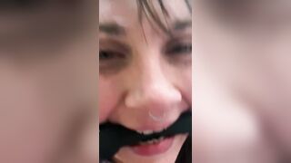 Bad lil puppy slut makes mess on the floor with her Squirt