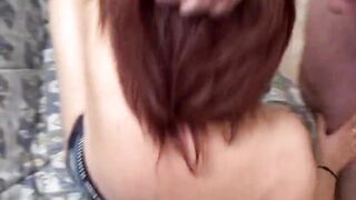 Redhead plays with toys and friend's big cock - 7 image