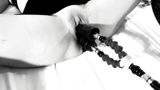 Kinktober day 26 - DVP KINK: First time double vaginal penetration with a fuck machine - 9 image