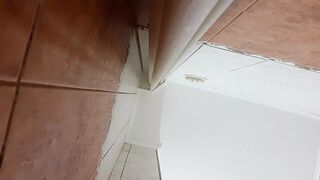 Shower with cloths and dildo fuck in bathroom - 12 image