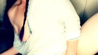 Hot nerdy milf pleasures herself with two toys. Dirty talk and loud moaning. - 4 image