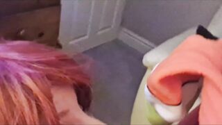 POV - Having fun with the Grinchy - doggy style - sucking his cock - cum on my tits - Miss19Red - 5 image