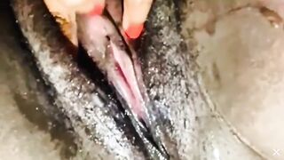 Sexy Ebony rubs swollen clit to dripping multiple orgasms xx - 5 image