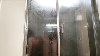 Deep Strokes during Morning Shower With His Big Cock - 2 image