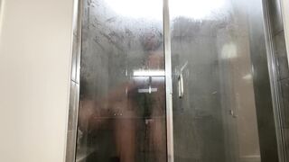 Deep Strokes during Morning Shower With His Big Cock - 4 image