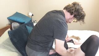 incredible Petite Blonde has moaning orgasm, squirts, sucks, & finished with creampie :) - 12 image