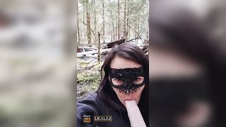 Pissed herself Fucking her Hole in the Woods next to Passing Cars - 9 image