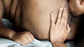 Ebony BBW Sucks and Fucks BBC and Squirts on Dildo and Gets Creampied in her first Porn Scene - 12 image