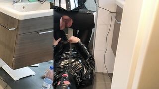 Black and White Fetish Pissing, Masturbation and Facial - 4 image