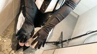 Black and White Fetish Pissing, Masturbation and Facial - 6 image