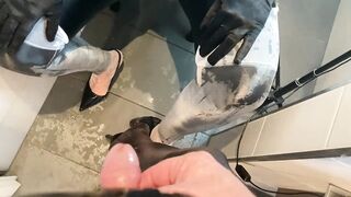 Black and White Fetish Pissing, Masturbation and Facial - 7 image