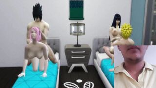 Hentai - Orgia salvaje en la aldea de la hoja Naruto, Hinata, Sakura, Sasuke, todos follando juntos - 11 image