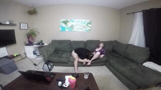 Blonde bombshell country girl makes love on the couch - 5 image