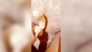 Cute teen finds step sisters dildo - stuffing it in my tight pussy until I squirt - 3 image