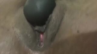 Ebony Teases Her Big Clit With a Vibrator - 5 image