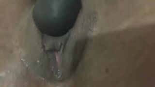 Ebony Teases Her Big Clit With a Vibrator - 6 image