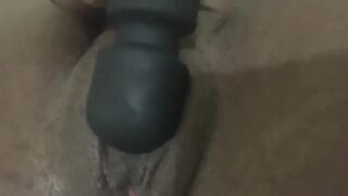 Ebony Teases Her Big Clit With a Vibrator - 7 image