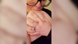 Bbw milf SELF SUCK sweet MILK and playing with my milky TITS - 2 image