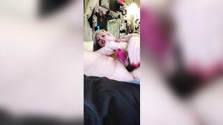 Goth Babe Fucks pretty pink holes...HUGE SQUIRT...bonus strip tease - 13 image