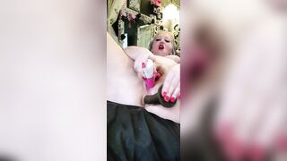 Goth Babe Fucks pretty pink holes...HUGE SQUIRT...bonus strip tease - 8 image