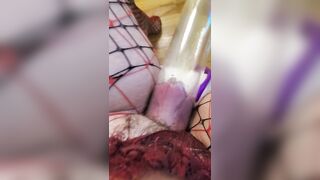 Mistress Gina Squirts Inside Pussy Pump, Fat Clit and Lips