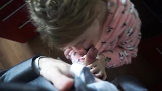 Wife fucks with her lover in the kitchen in DOGGY and gets cum on her ass BIG LOAD TenoriTaiga - 7 image