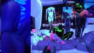 @SexyNeonKitty Puppy making Kitty Squirt with Hitachi on Chaturbate live show - 1 image