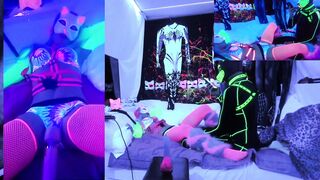 @SexyNeonKitty Puppy making Kitty Squirt with Hitachi on Chaturbate live show - 2 image
