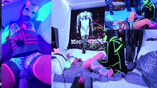 @SexyNeonKitty Puppy making Kitty Squirt with Hitachi on Chaturbate live show - 4 image