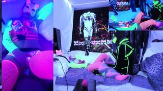 @SexyNeonKitty Puppy making Kitty Squirt with Hitachi on Chaturbate live show - 5 image