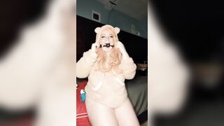 Teddy bear hoodie tease