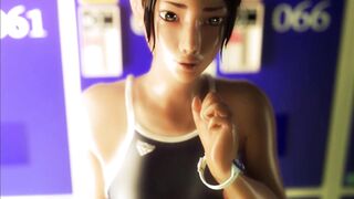 3D Hentai - Japanese Schoolgirl - Swimsuit Fuck in Locker Room - 8 image