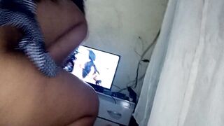 sucking me aroused by porn, she sat and ejaculated twice with me washing her of cum - 14 image