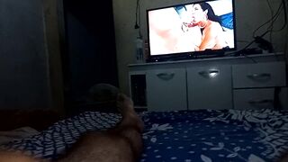 sucking me aroused by porn, she sat and ejaculated twice with me washing her of cum - 8 image