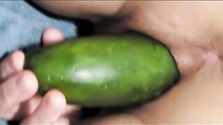 Double Penetration with a Cucumber and Fisting