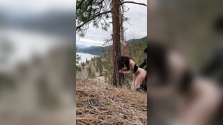 Homemade outdoor sex on public hiking trail with squirting and creampie - 6 image