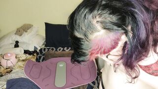 Hot post op t4t trans girl gapes her asshole with a big horse cock with a knot and long glass dildo - 7 image